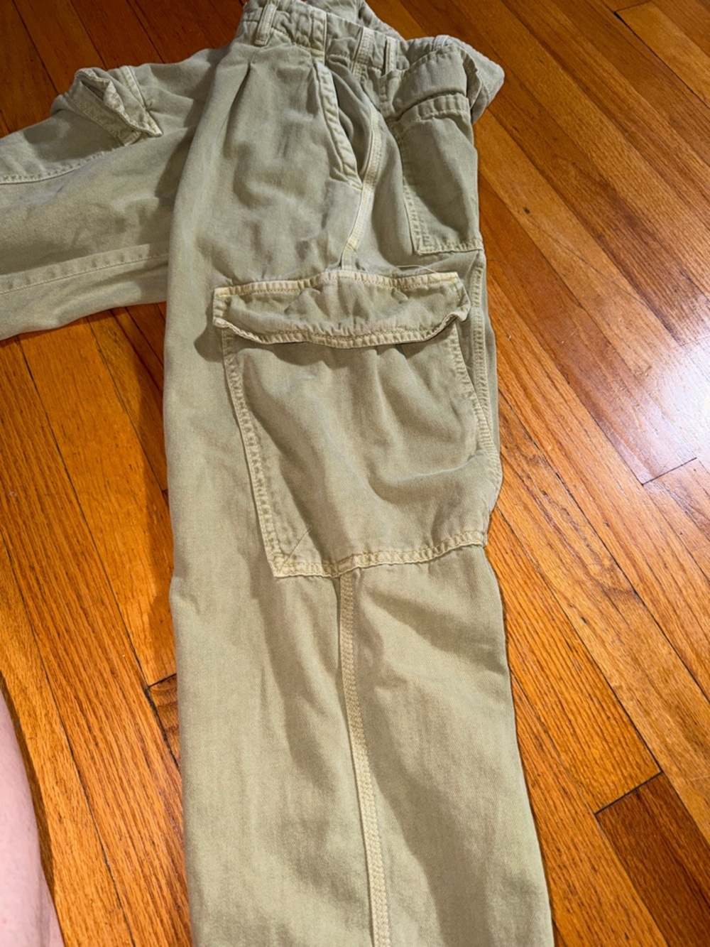 Free People Washed Cargo Joggers in Sage - Picture 7 of 10